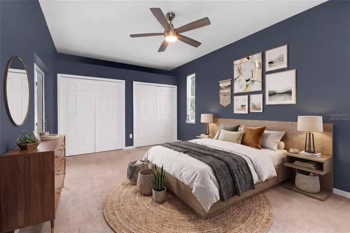 Virtually staged Primary bedroom