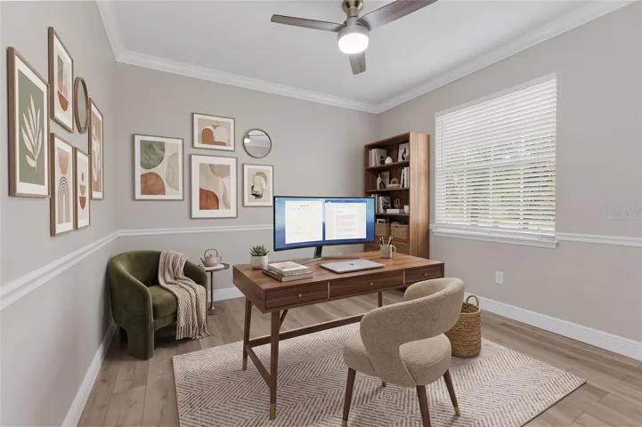 Virtually staged Bonus room.