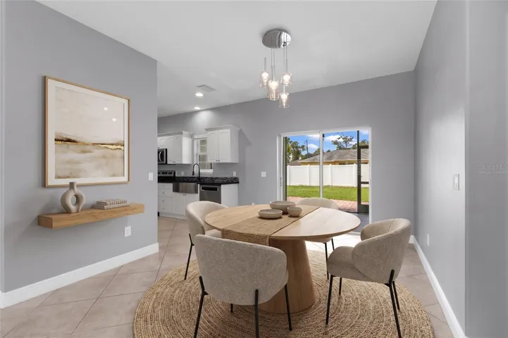Virtually staged Dining room