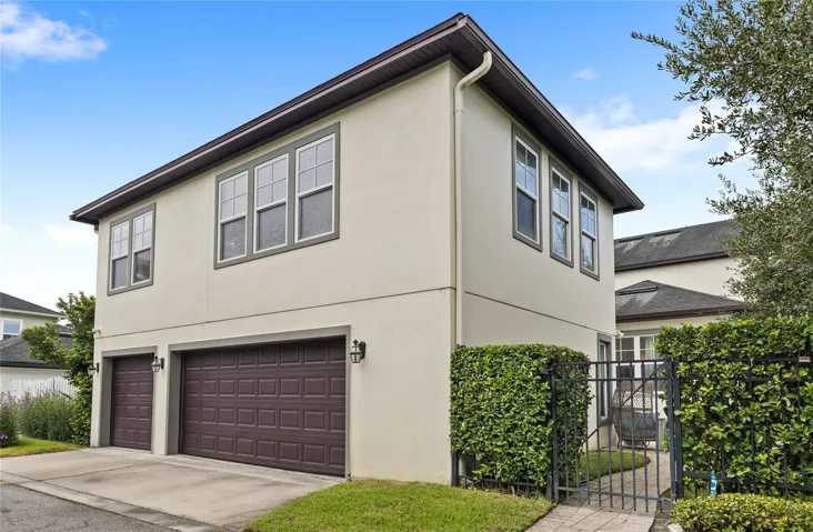 Rear Exterior, 3-Car Garage, Apartment
