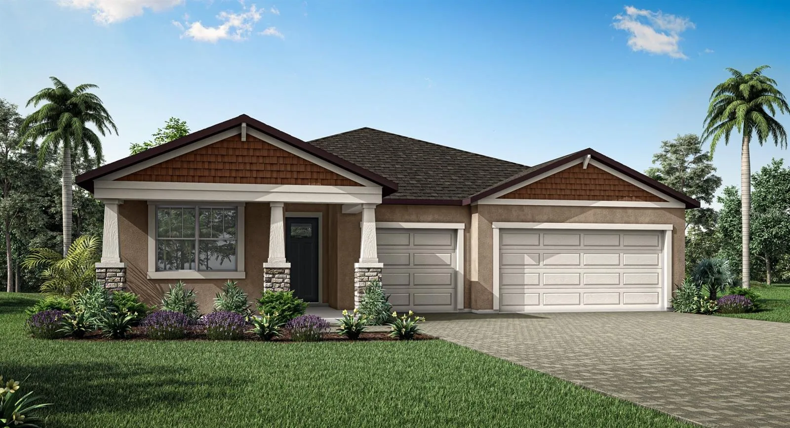 Waterbrooke - Glacier Bay Floorplan - Craftsman Elevation - Architect's Rendering