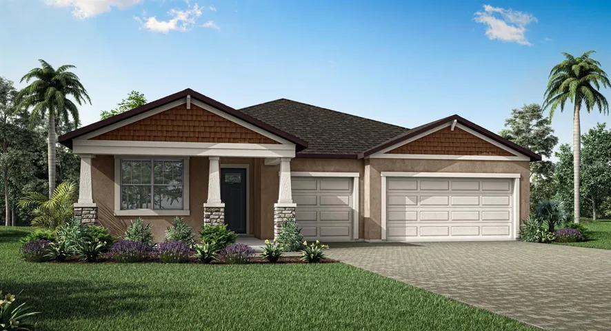 Waterbrooke - Glacier Bay Floorplan - Craftsman Elevation - Architect's Rendering