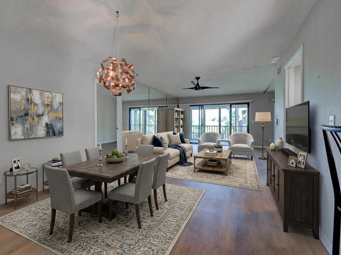 Living and Dining room staged
