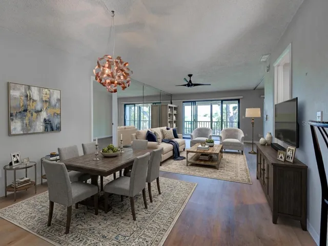 Living and Dining room staged