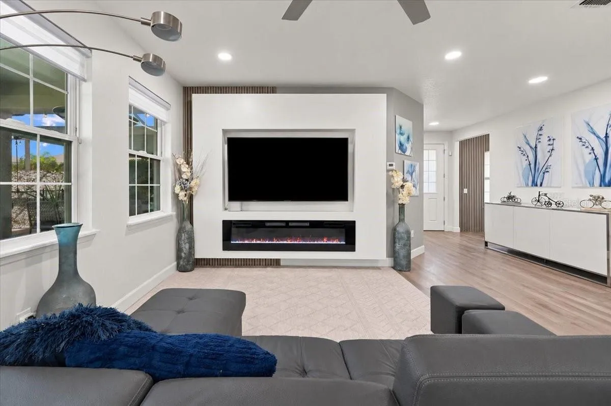 Living room with gas fireplace