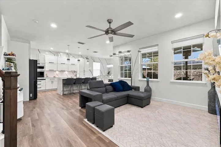 Living room into Kitchen