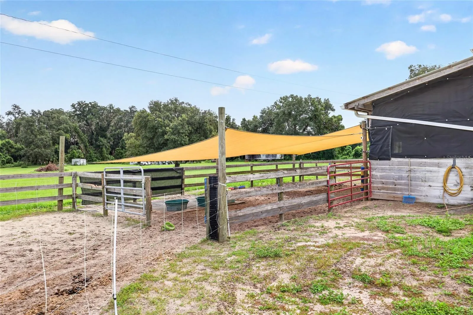 Covered area for the livestock