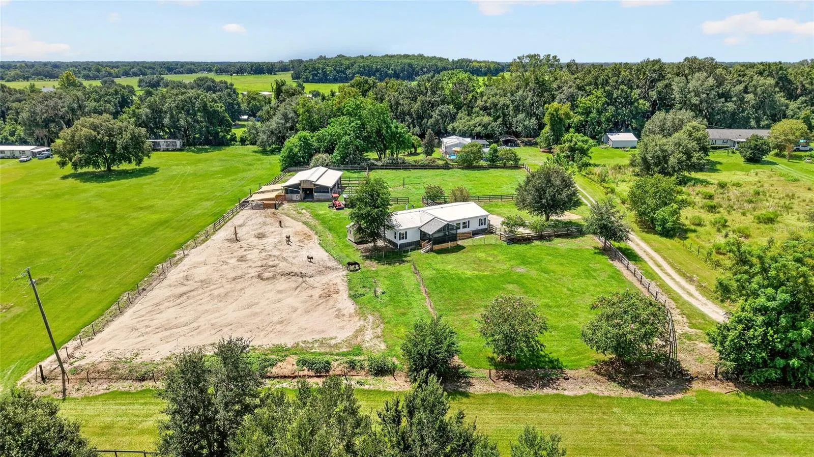 Aerial with DRY LOT or an Arena