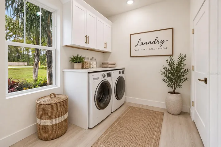 indoor laundry room/staged
