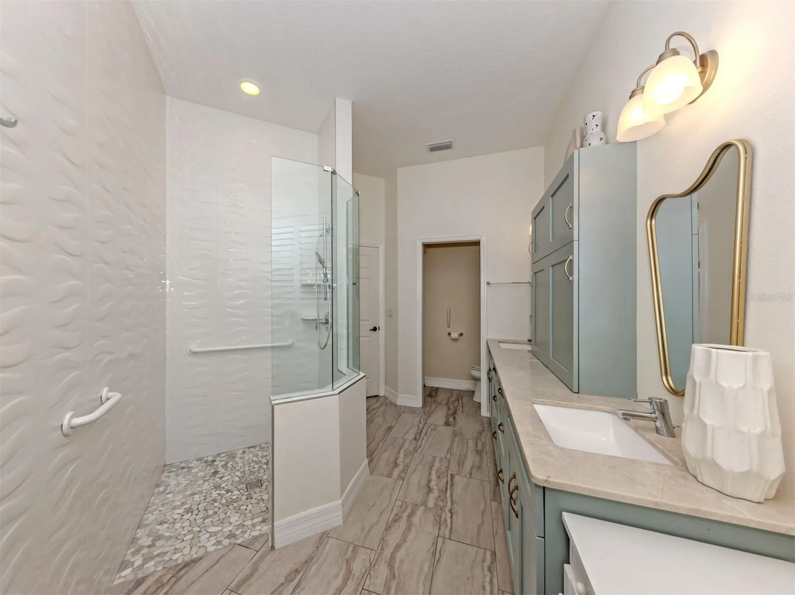 spacious updated primary bath