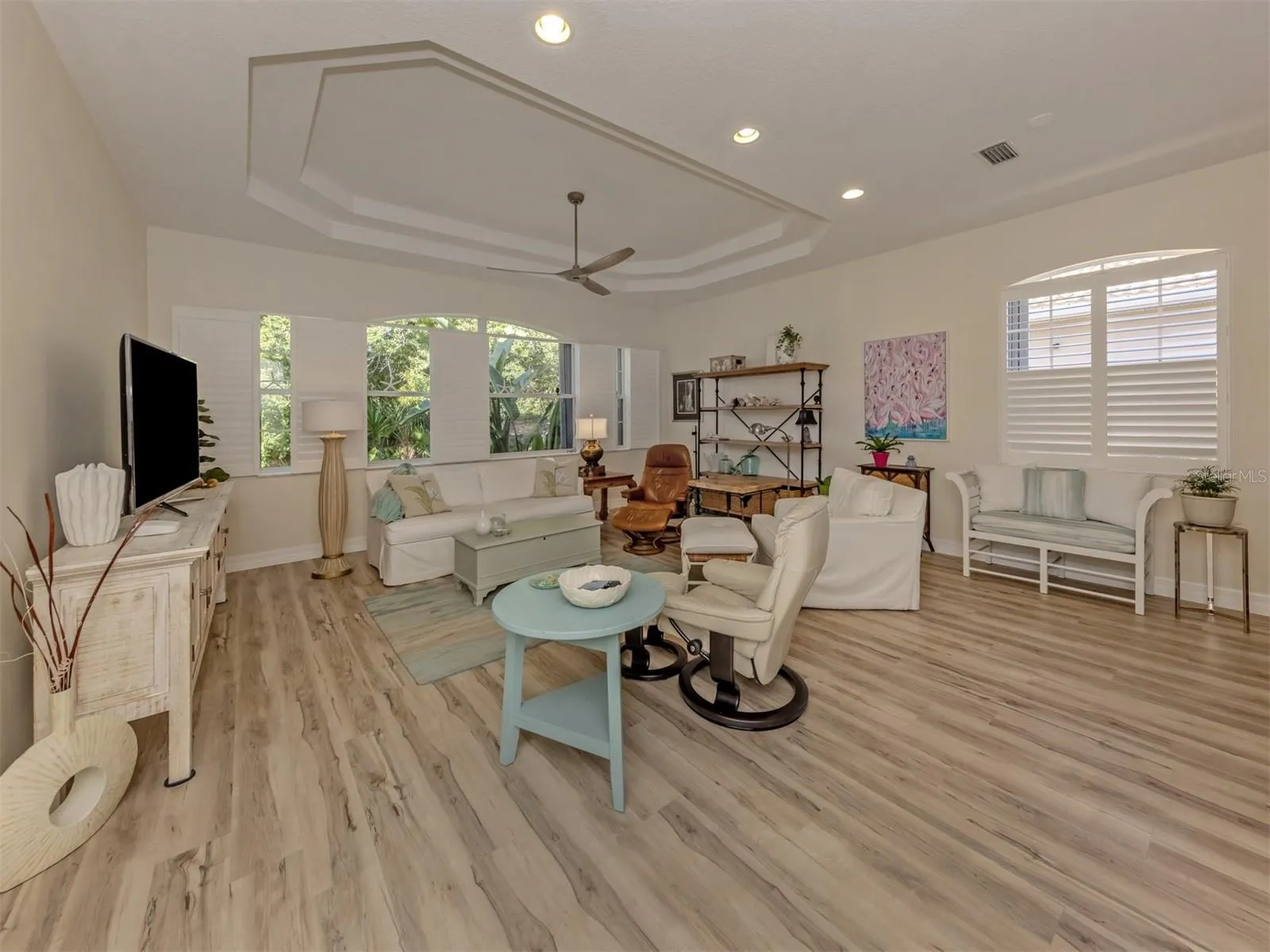 great room-coffered ceiling