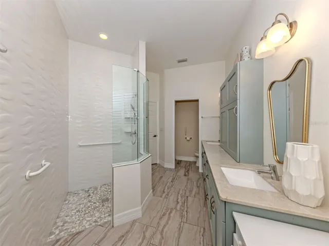 spacious updated primary bath