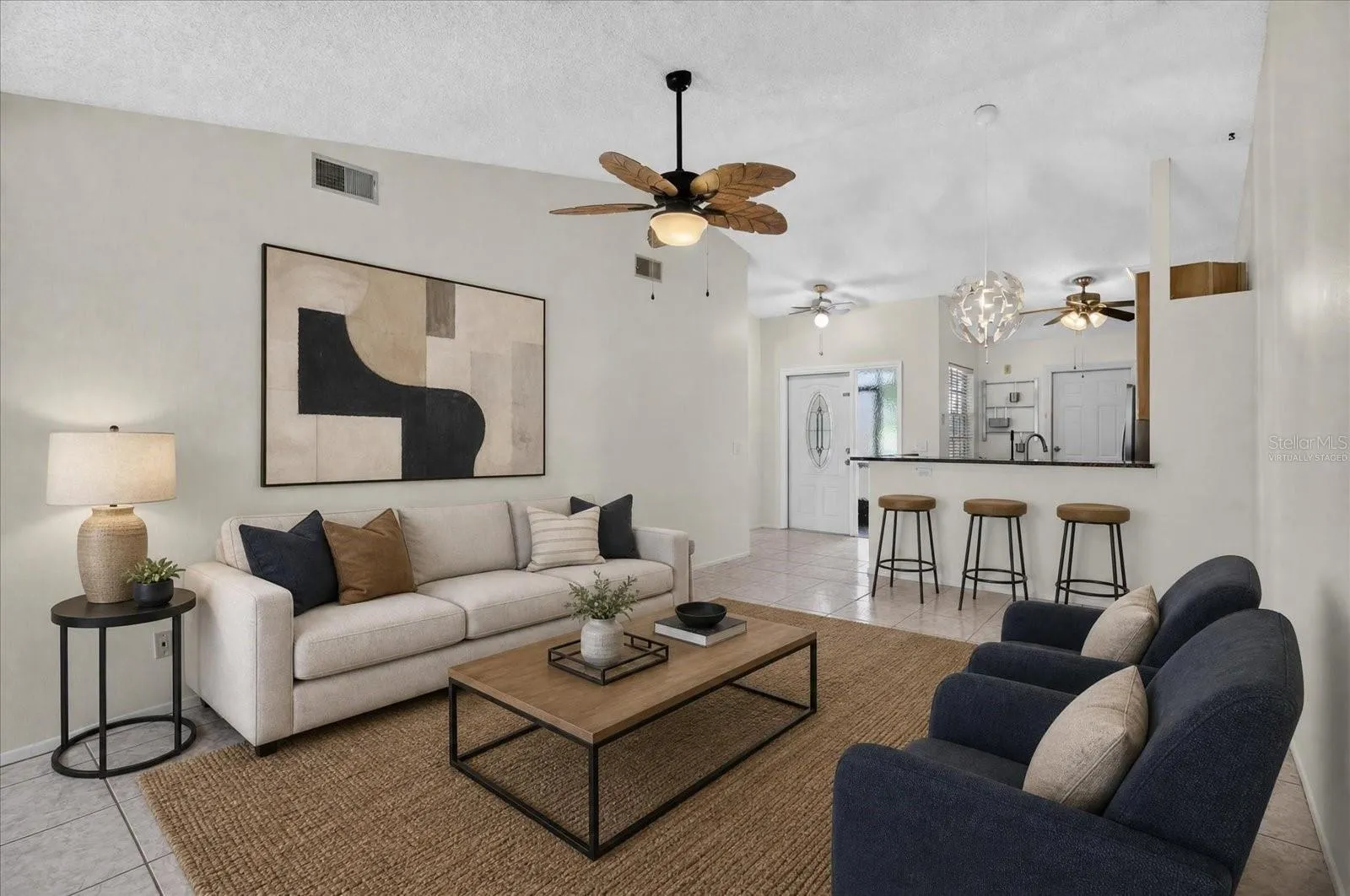 Virtually staged Living Room