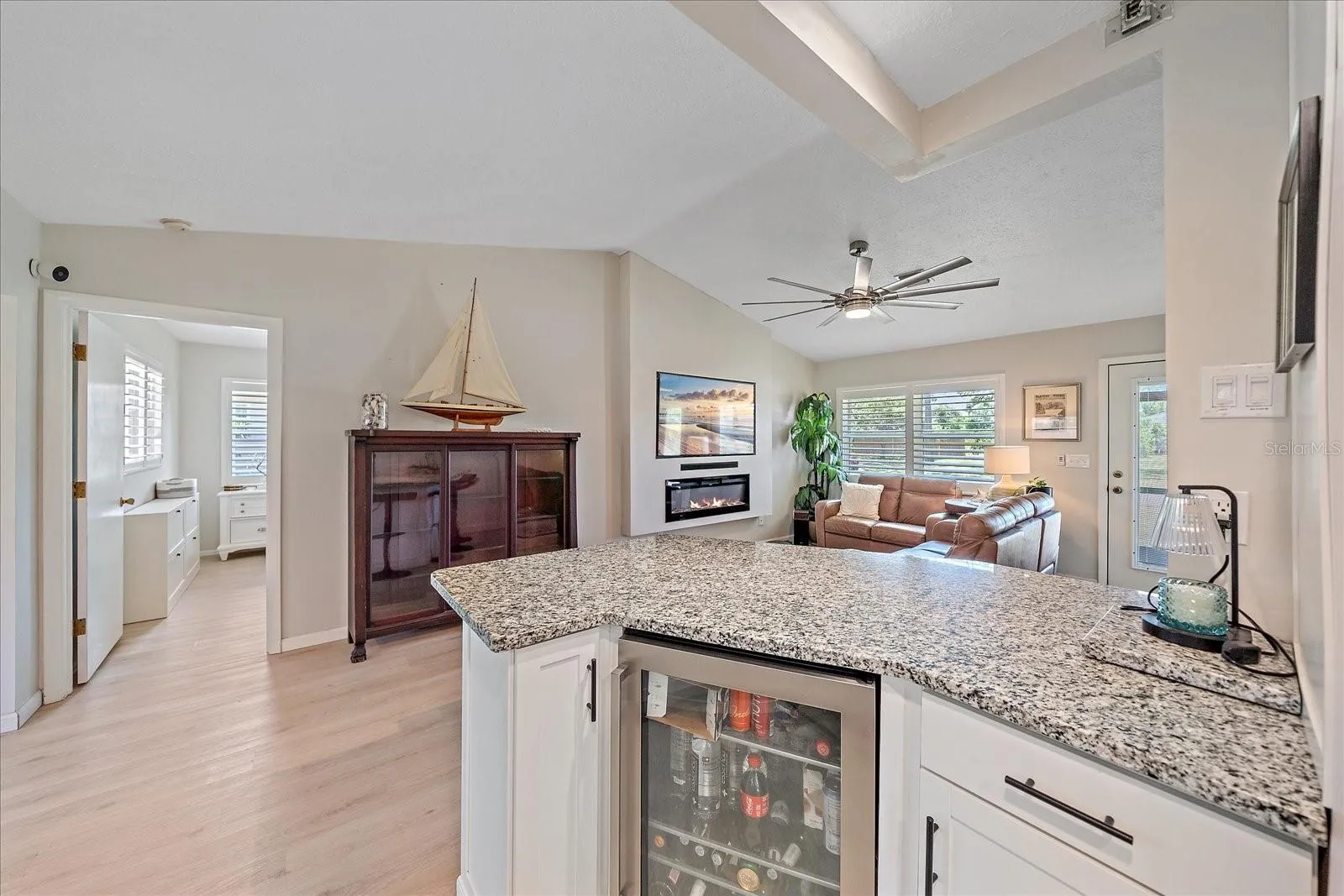 eat at counter bedroom to right living space front