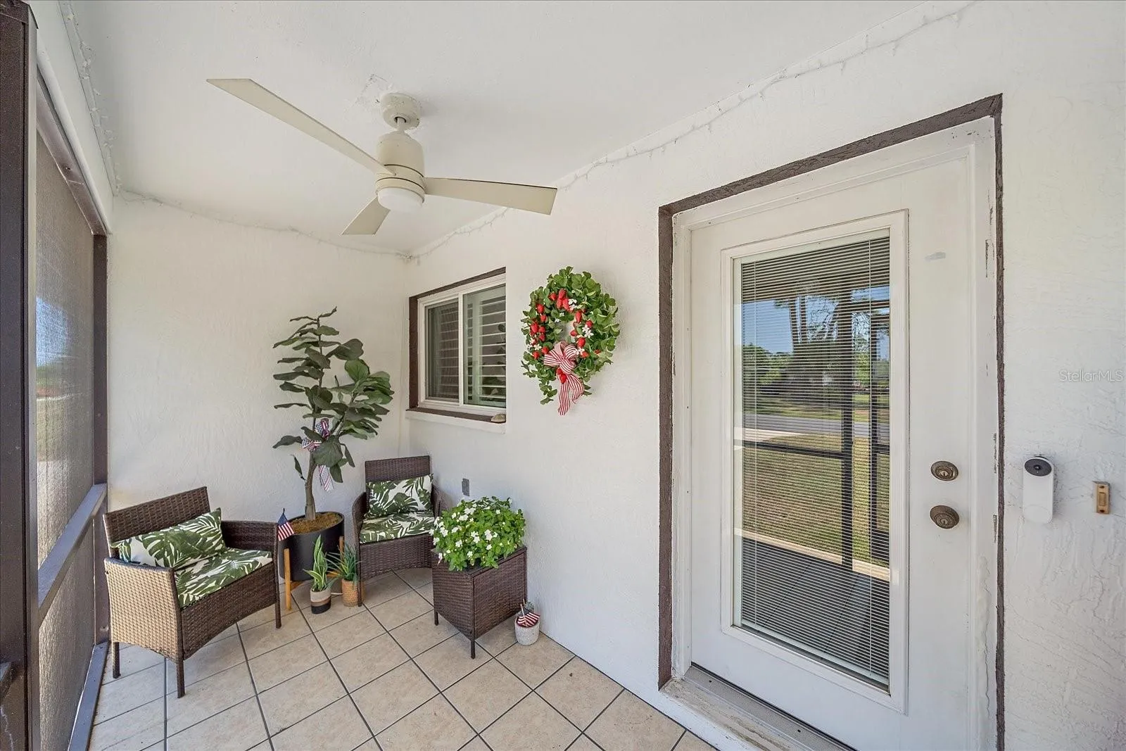 front door and screened porch