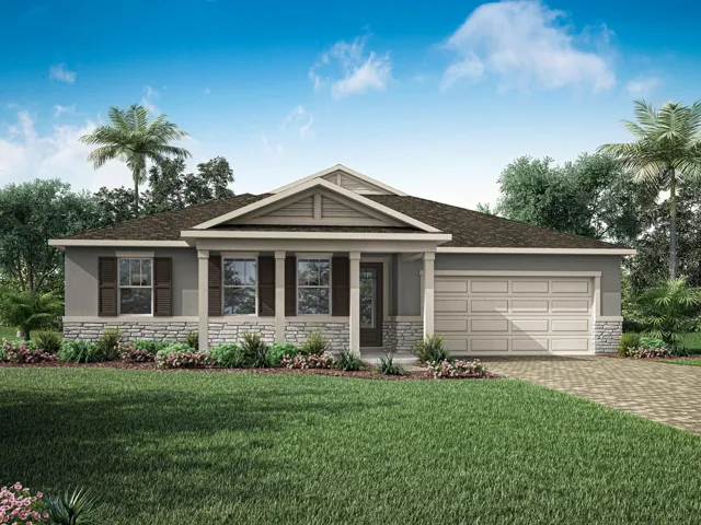 Waterbrooke - Dahlia Floorplan - Coastal Elevation - Architect's Rendering