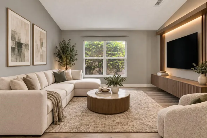 Virtually Staged Family Room
