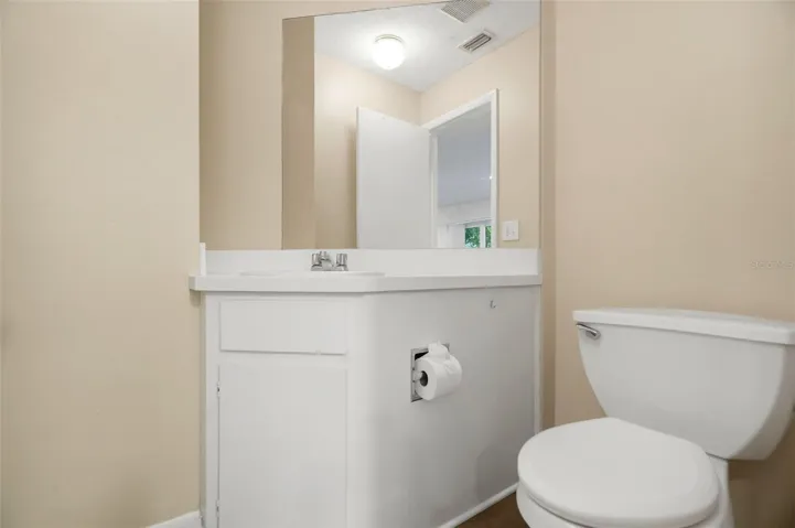 Convenient powder room.
