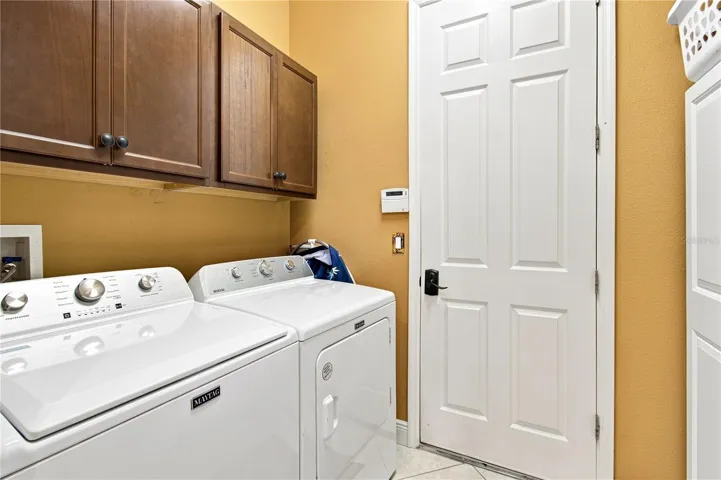 LAUNDRY ROOM W/STORAGE CABINETS