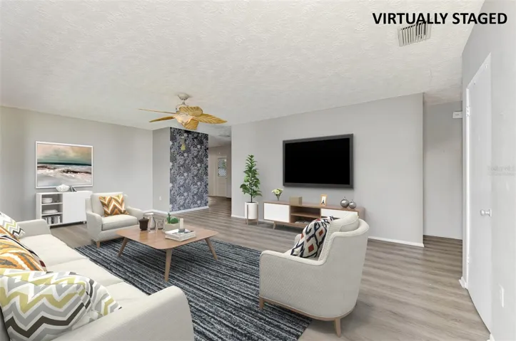 Virtually staged living room