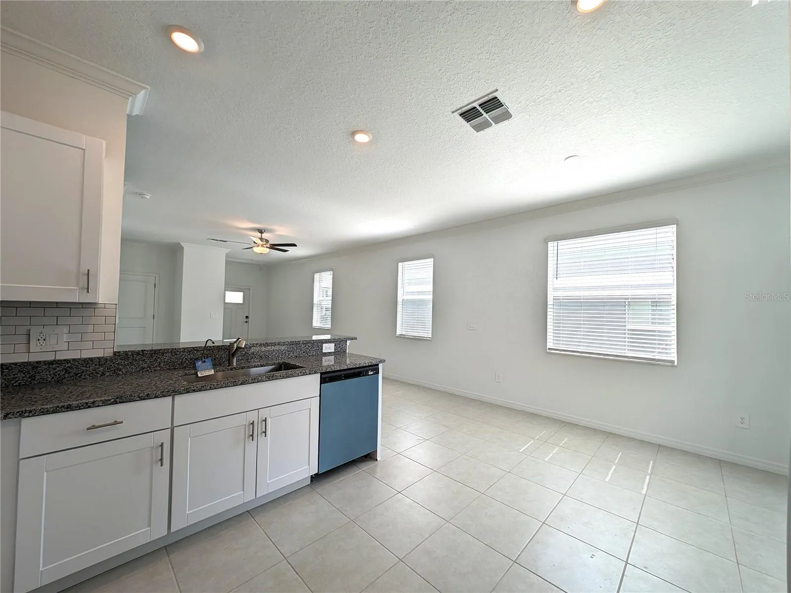 View from kitchen and dining area