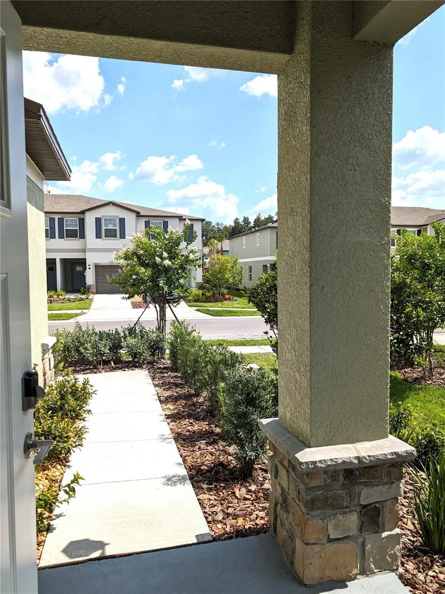 View from covered front porch