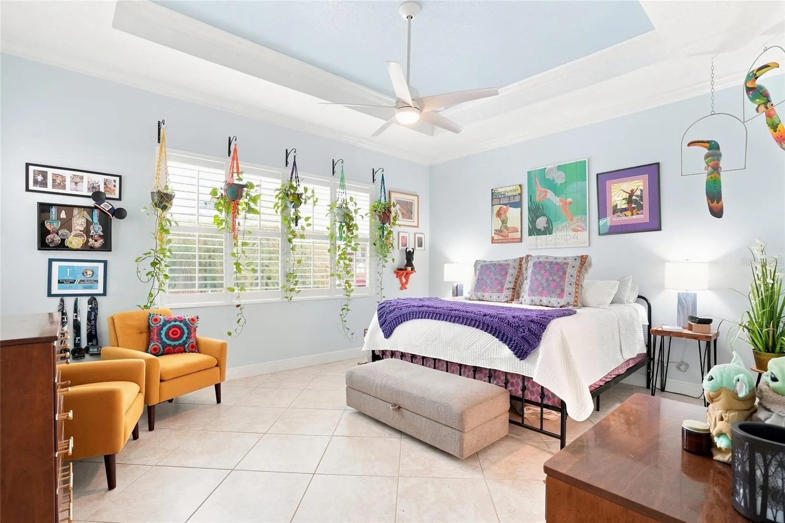 primary suite overlooking the pool