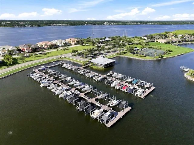 Boat slips with lifts available for lease in the marina within Tidewater Preserve!