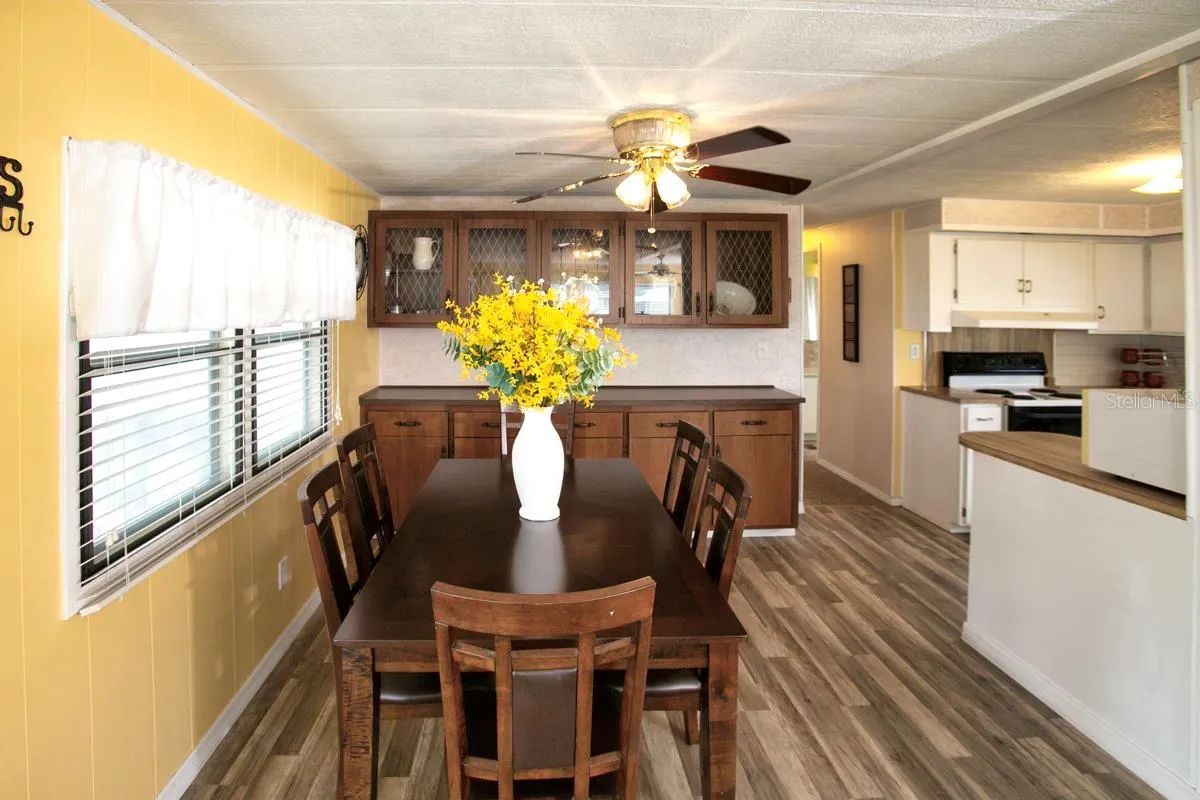 Dining room with built in cabinetry