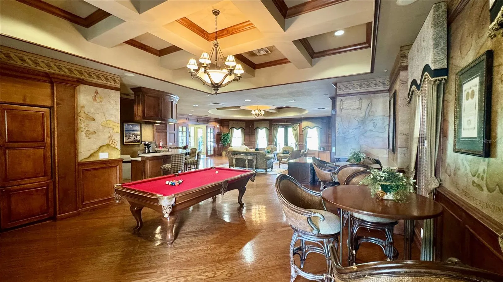 Clubhouse has Billiards, Kitchen, Fireplace