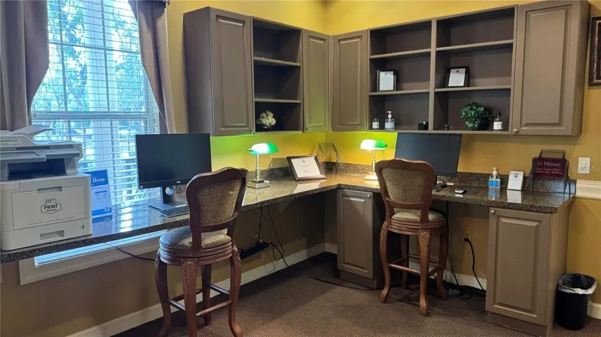 Clubhouse has Work Station with Community Computers and Printer