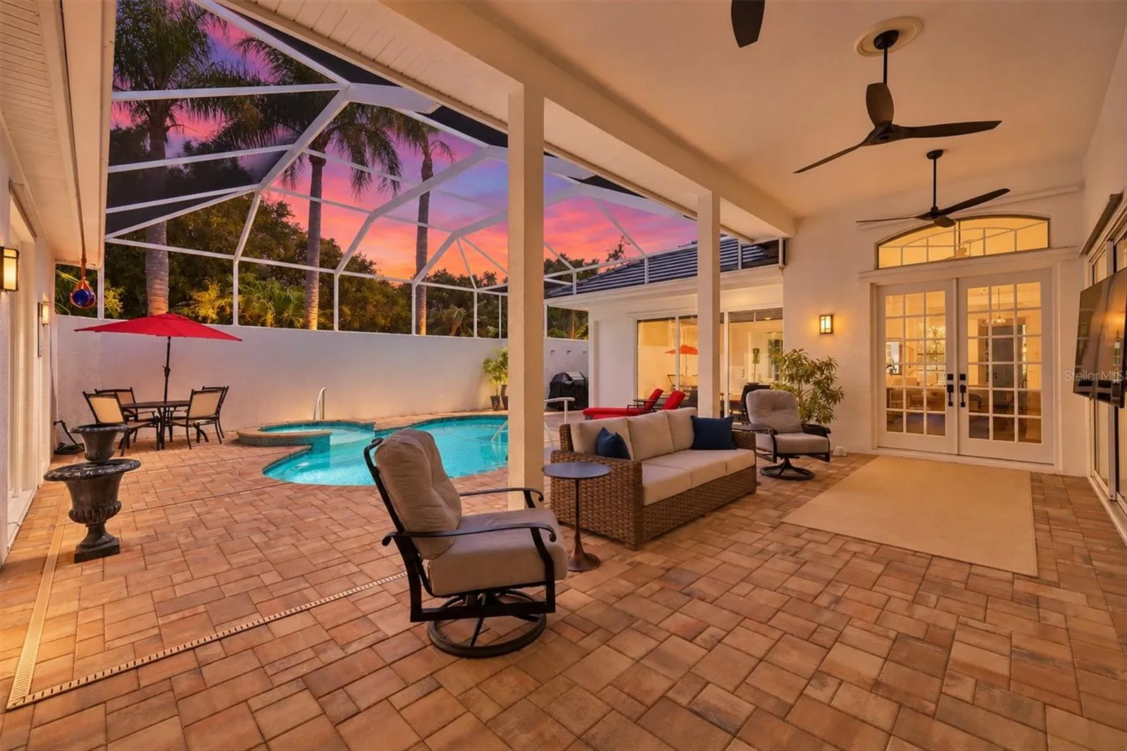 The courtyard is truly the heart of this home