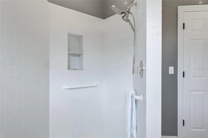 A true walk-in shower in the Primary en Suite Bathroom