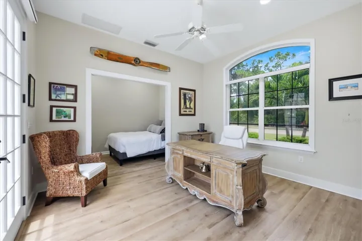The Casita- use as your office or as additional living space- features a full bath, bedroom, and walk-in closet!