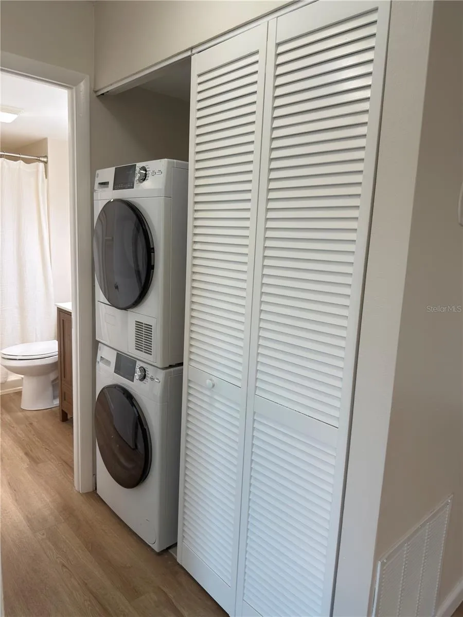 Stack washer and dryer