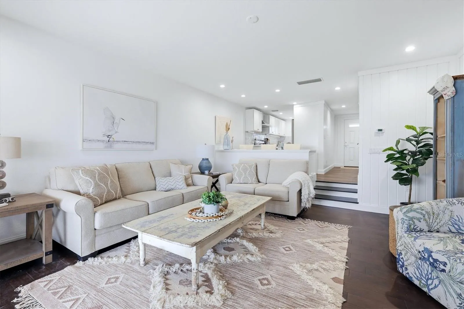 Living Room to Kitchen and Foyer