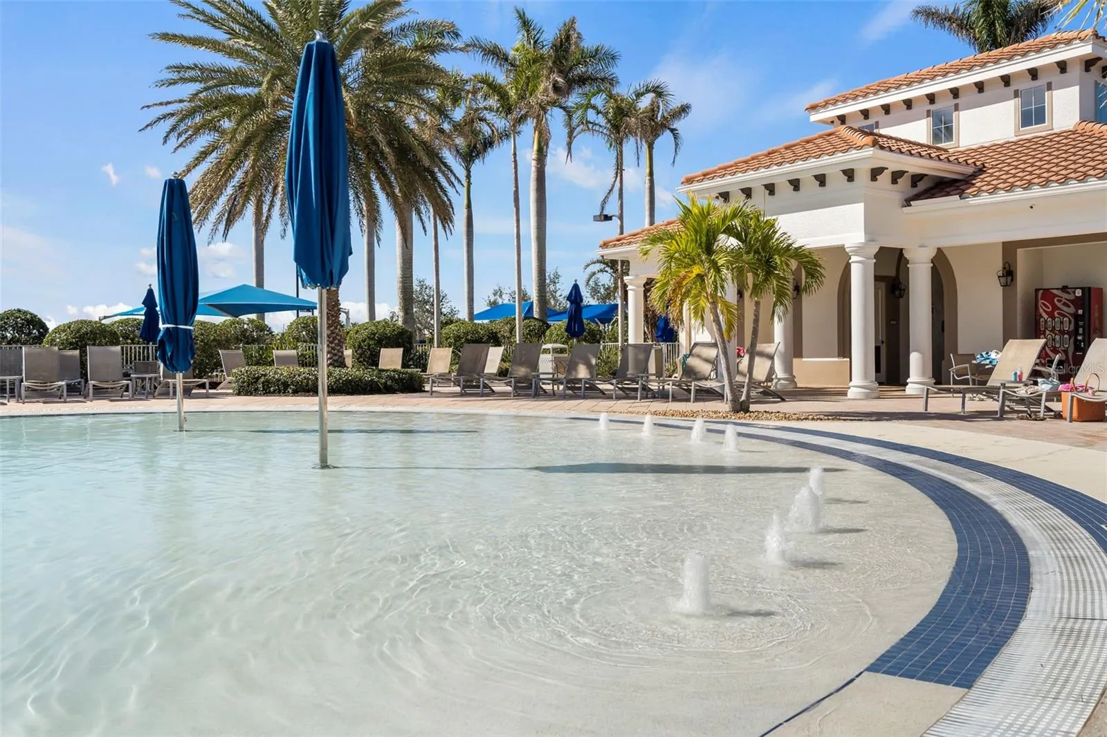 Resort center pool zero entry