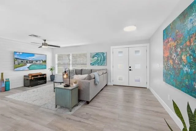 Living room and entry way