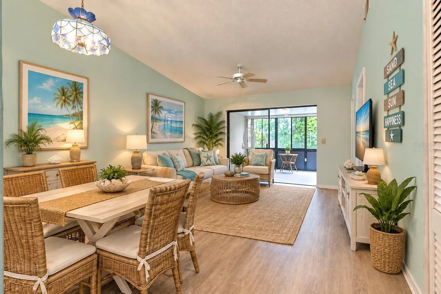 Virtually staged area