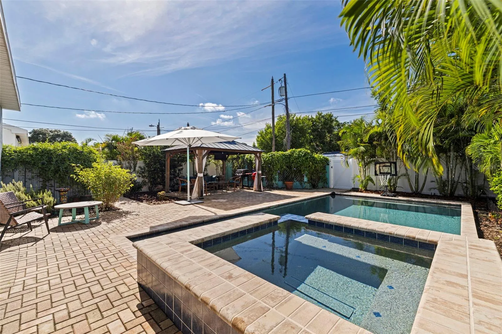 Gas Heated Spa and Salt Water Pool.