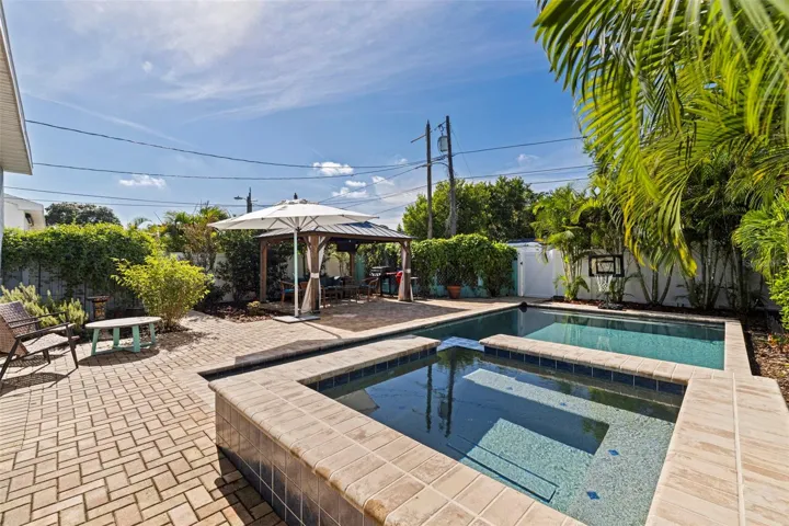 Gas Heated Spa and Salt Water Pool.