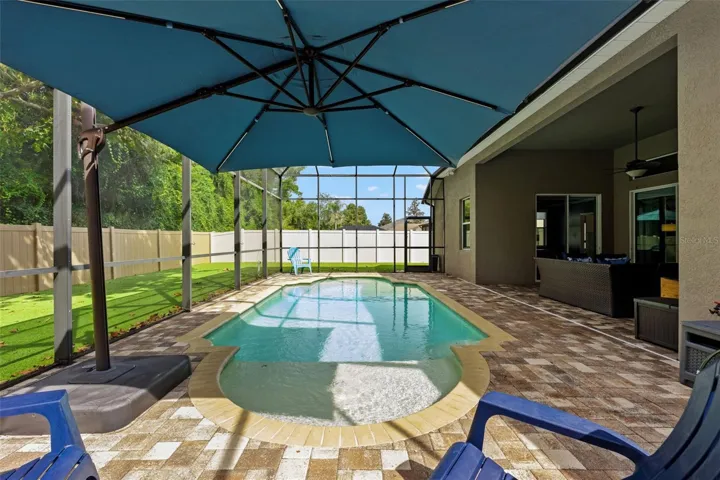 With no rear neighbors, the outdoor living area enjoys an added sense of privacy that’s hard to replicate.