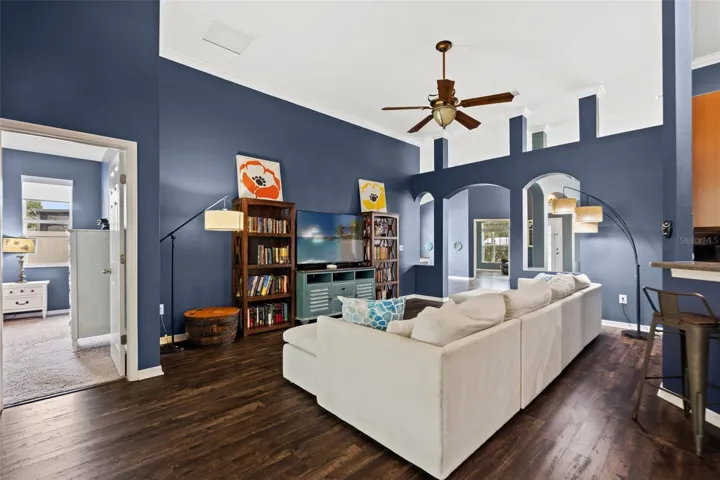 At the heart of the home, the family room offers plenty of space to gather while remaining open to the kitchen.