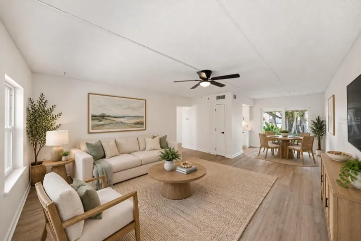 Virtually staged living room