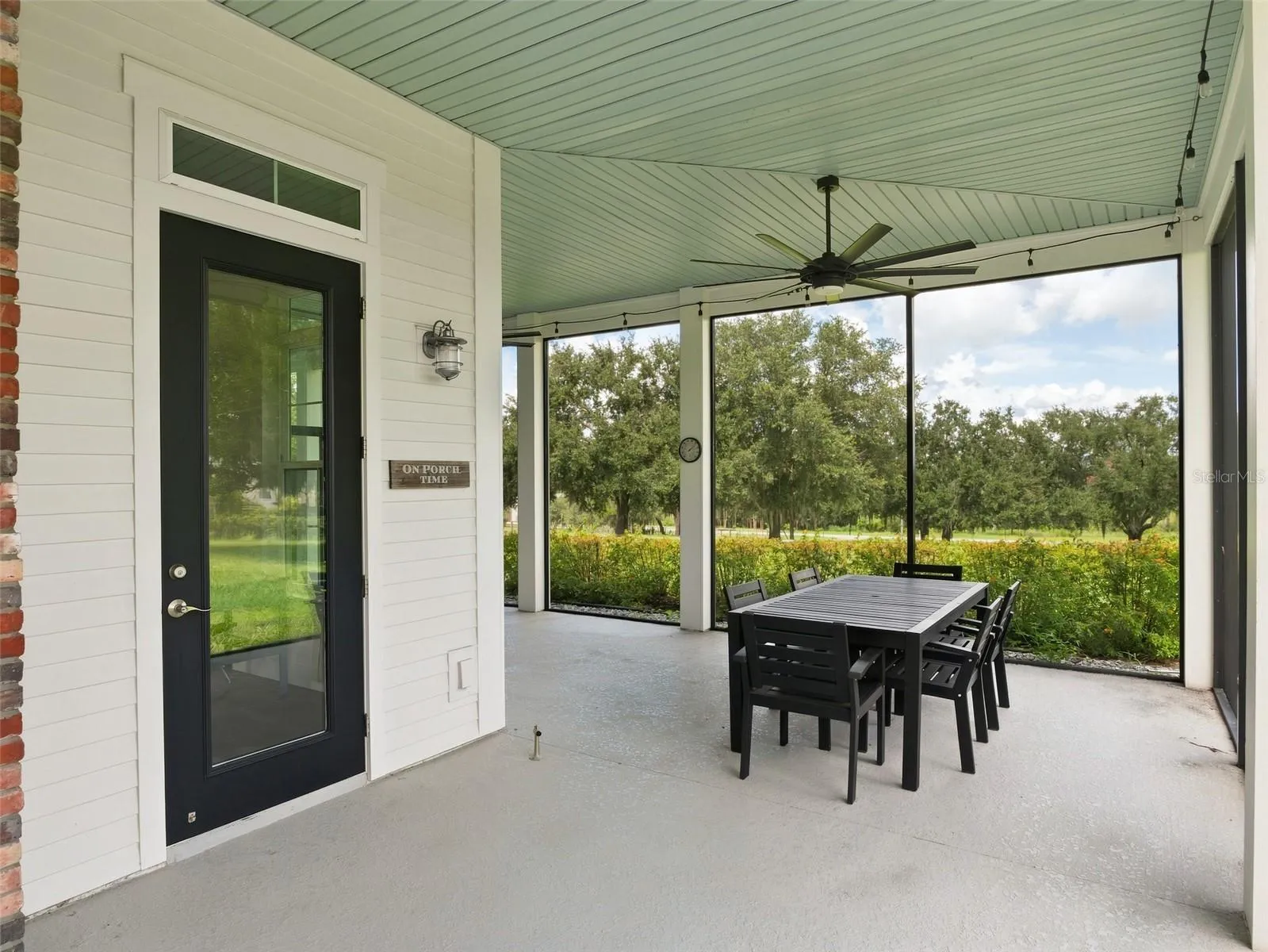 View from side screened porch