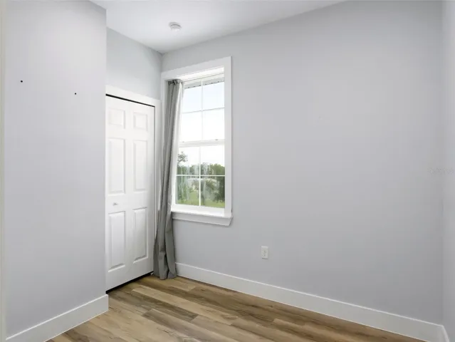 Office with window overlooking lake