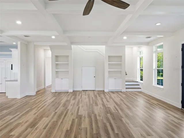 Built in shelving plus under stair storage