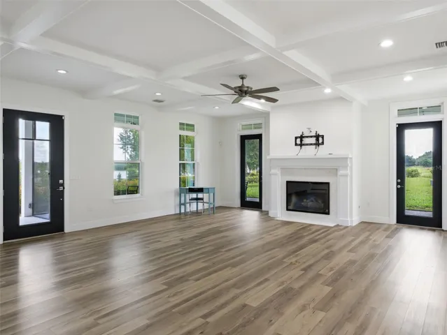 Facing side and front porches