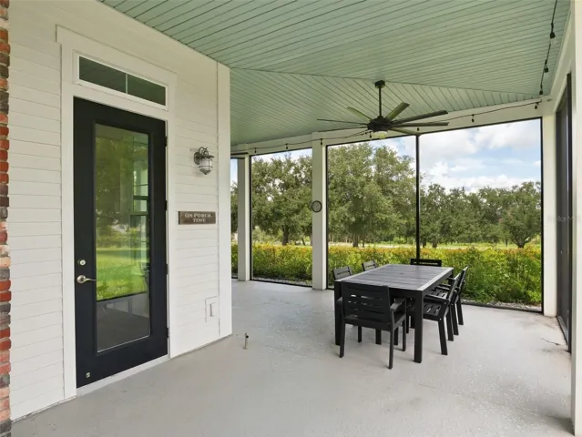 View from side screened porch