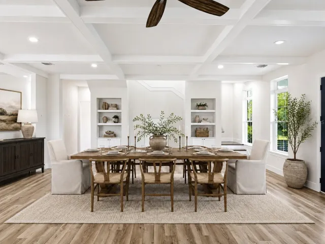 Virtually added dining room furniture